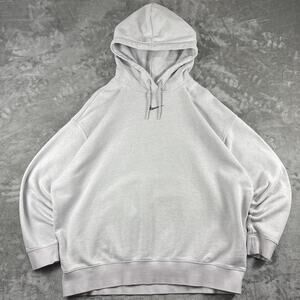 Nike Center Swoosh Hoodie Mens Large Gray Pullover Sweatshirt